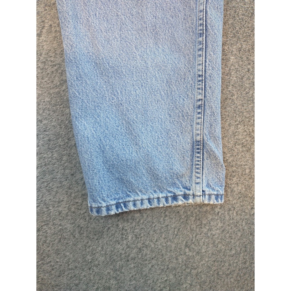 Wrangler Denim Blue Jeans Men's Size 42x31 Straight Leg Light Wash 96501DS Chore - Picture 7 of 16